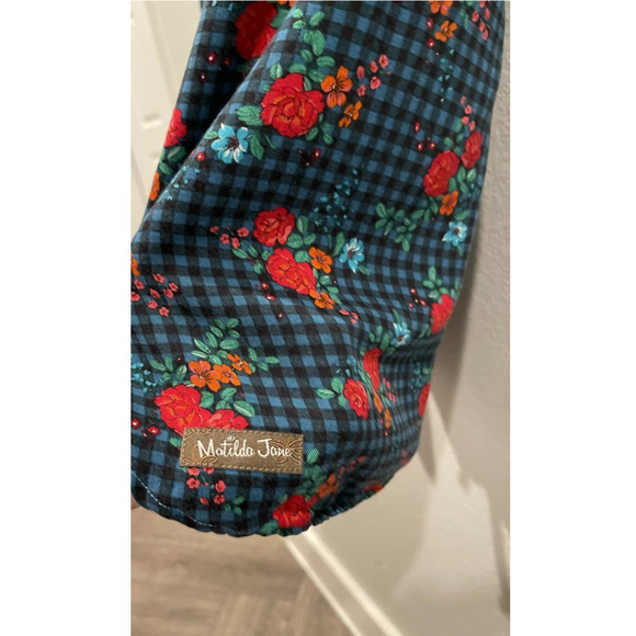 MATILDA JANE Fa La La Gingham Floral Shirt Mini Dress - Picture 9 of 10